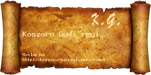 Koszoru Györgyi névjegykártya